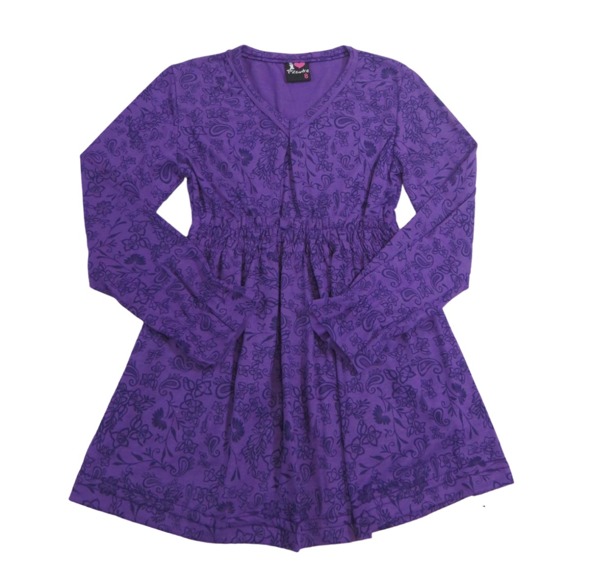 Remera Manga Larga Estampado Flores Ajustada en la Cintura