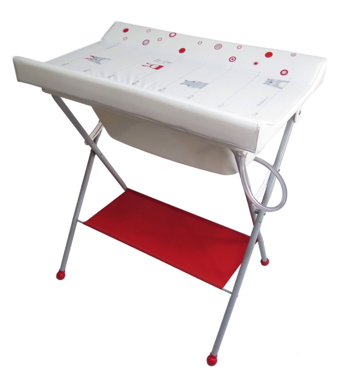 Catre de baño "Sofi" plus, cambiador anatomico, bacha rígida - patas rectas