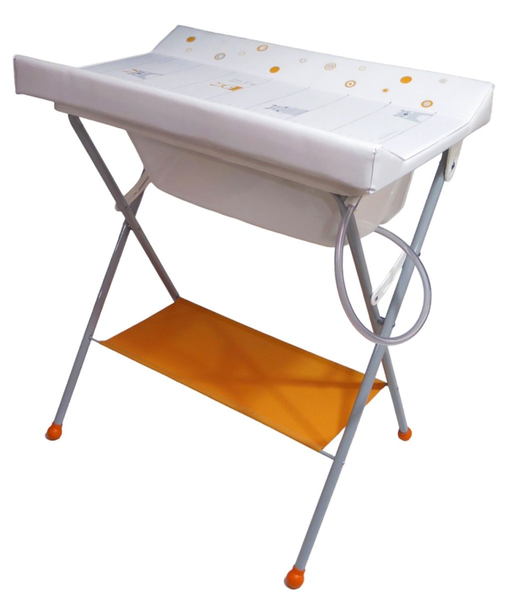 Catre de baño "Sofi" plus, cambiador anatomico, bacha rígida - patas rectas