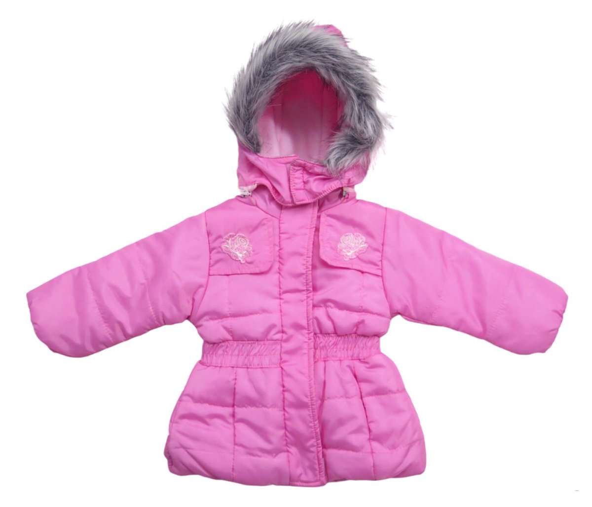 Campera Capucha Desmontable interior polar Bordado floral