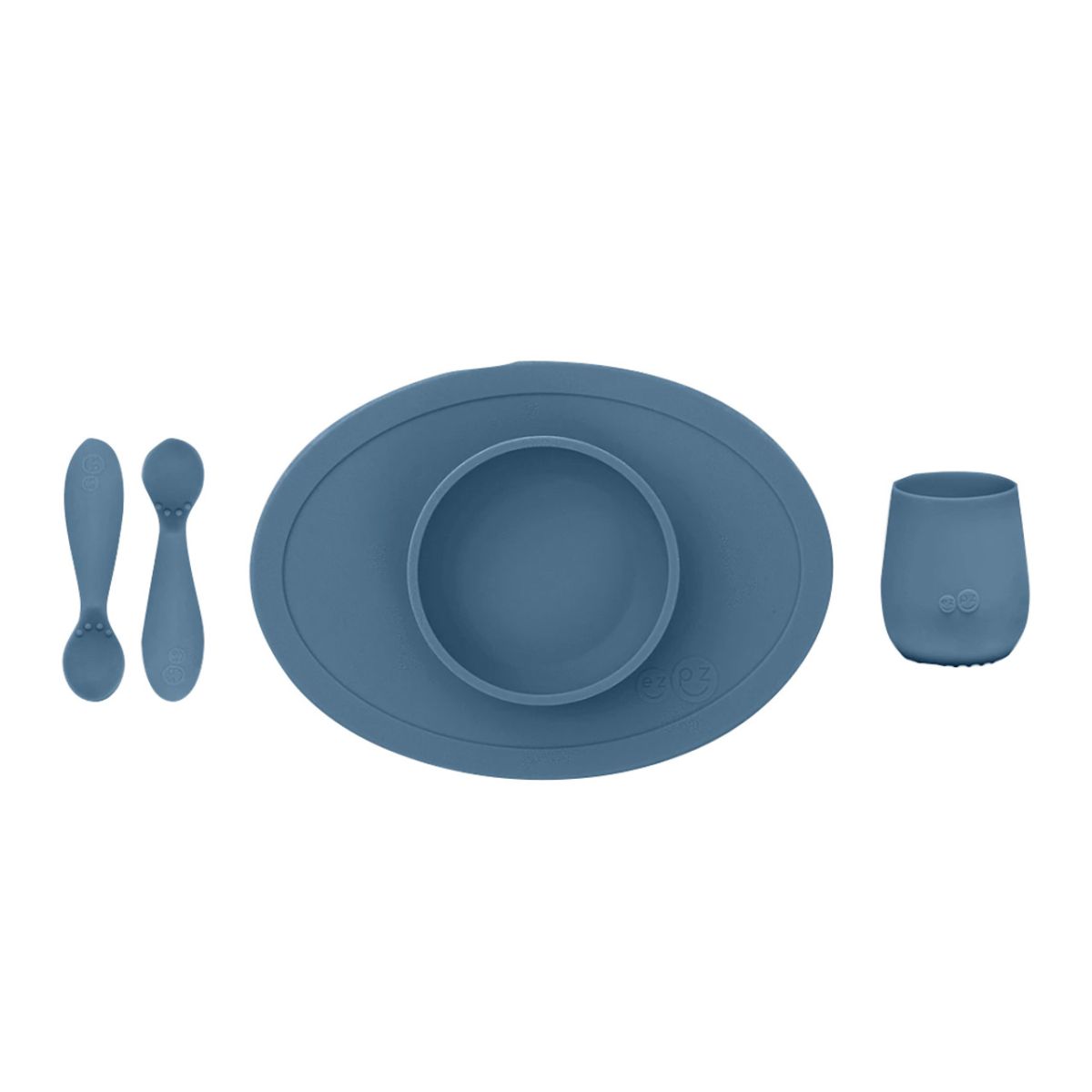 Bowl De Silicona + Tenedor + Cuchara + Vaso - First Foods Set - 6M+