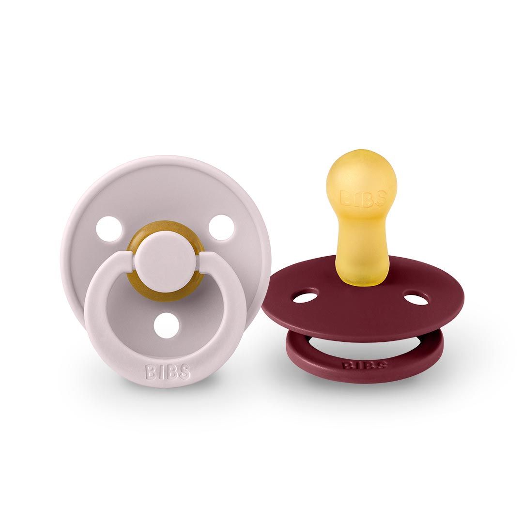 Chupete Bibs Colour Collection x 2 - Pink Plum / Elderberry - Tetina De Caucho Natural - Latex - 0 - 6 Meses