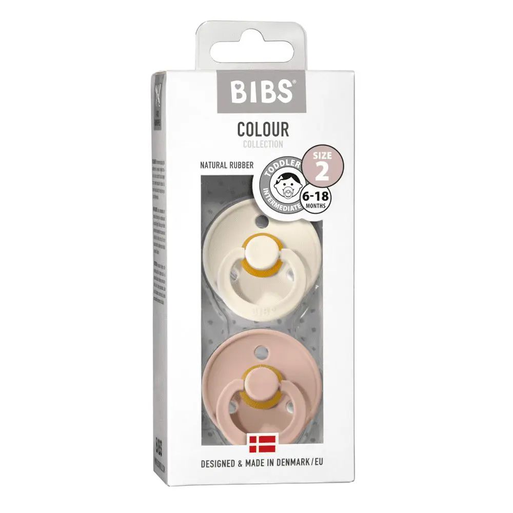 Chupete Bibs Colour Collection x 2 - Ivory/Blush - Tetina De Caucho Natural - Latex - 6M+
