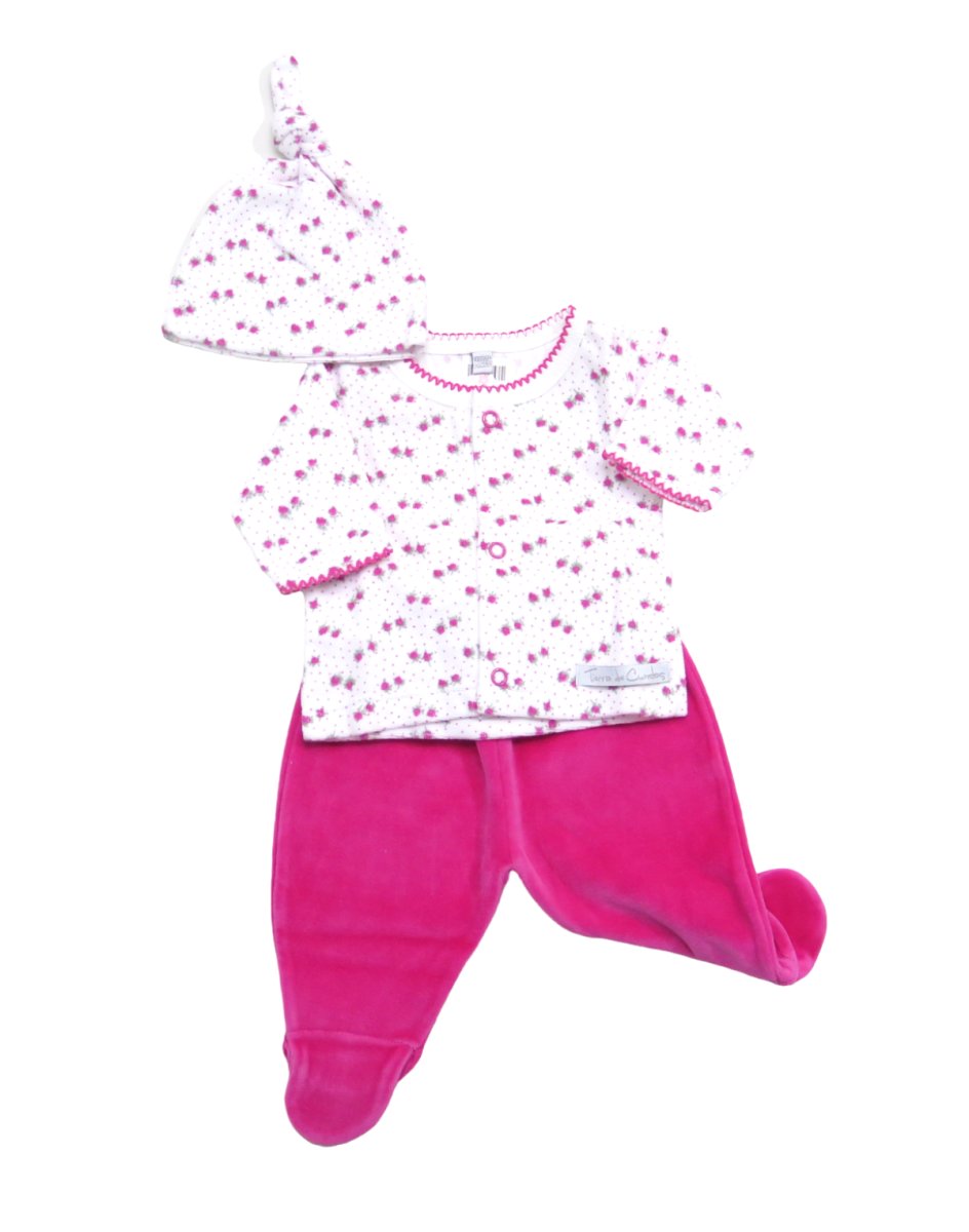 Conjunto Plush Saquito Medio Osito Con Pie y Gorro