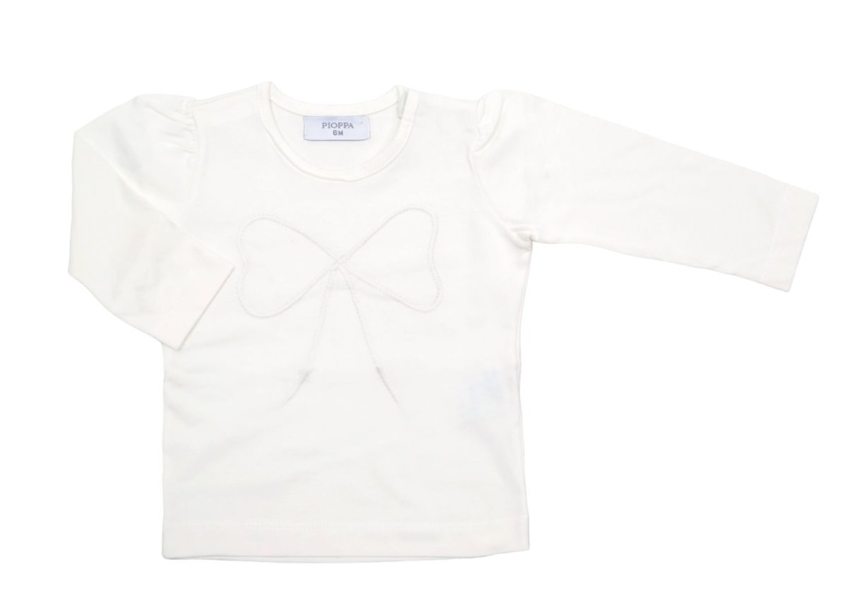 Remera Manga larga con Moño Bordado