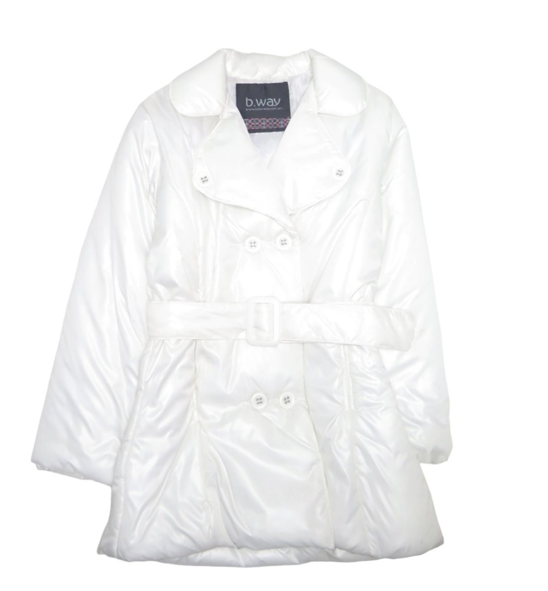 Campera de Microfibra Cruzado con Botones Cinturon Para Ajustar