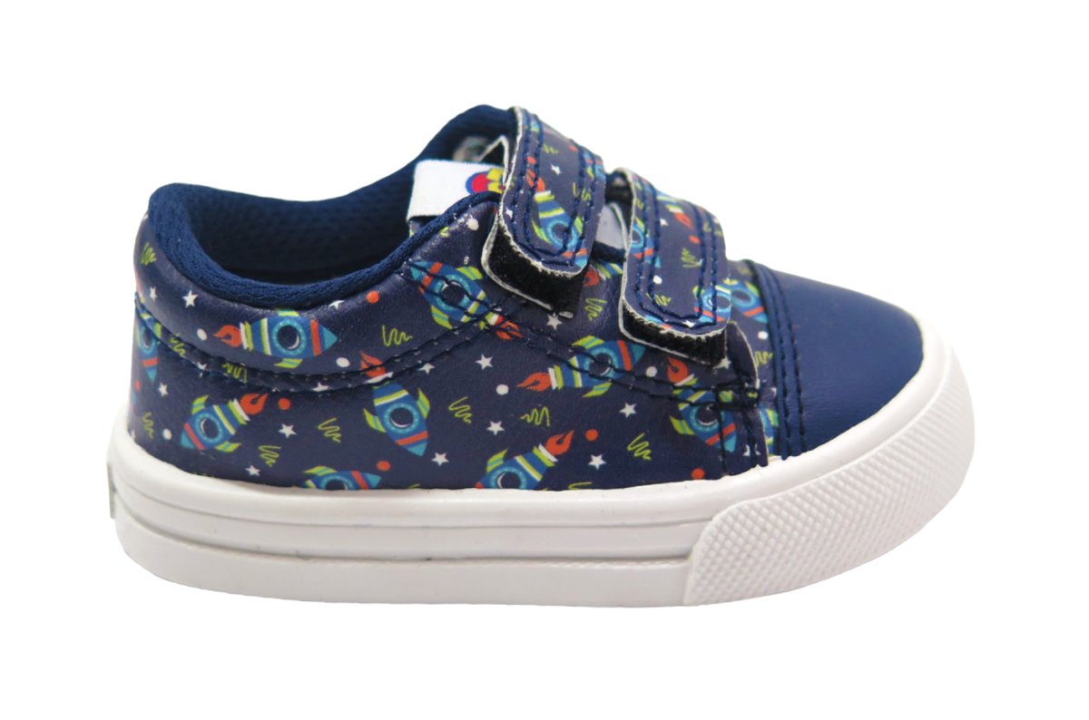 Zapatilla Ecológica con Velcro Estampado Cohete