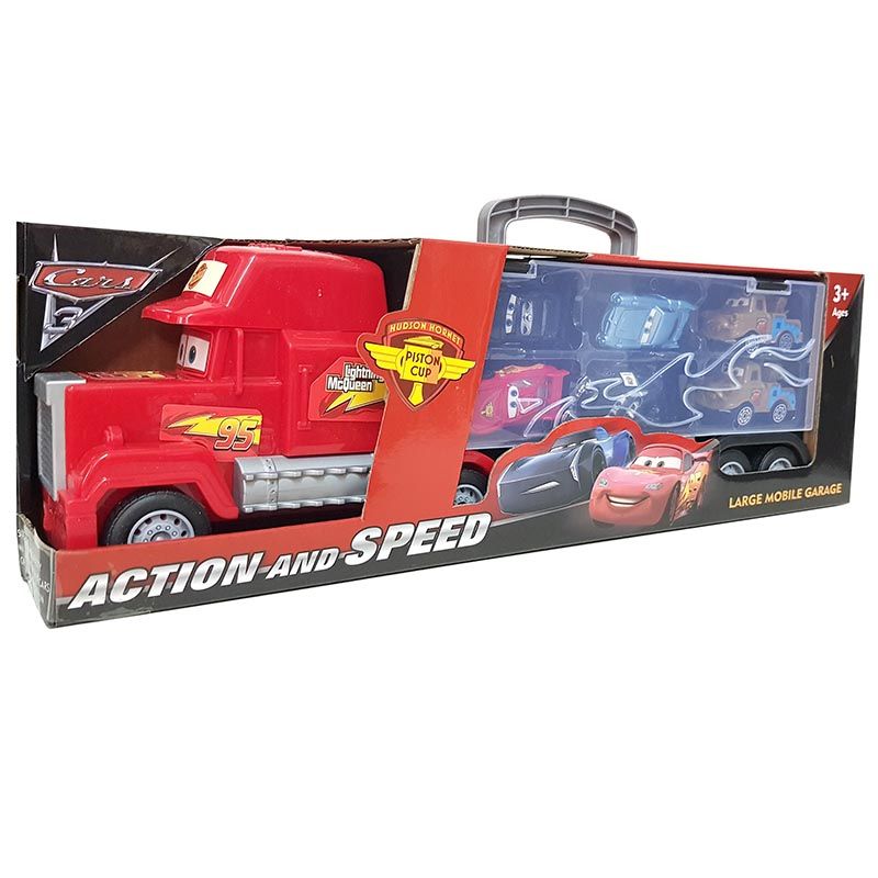 Cars - Camion Mosquito - Large Mobile Garage - Incluye 6 Autos