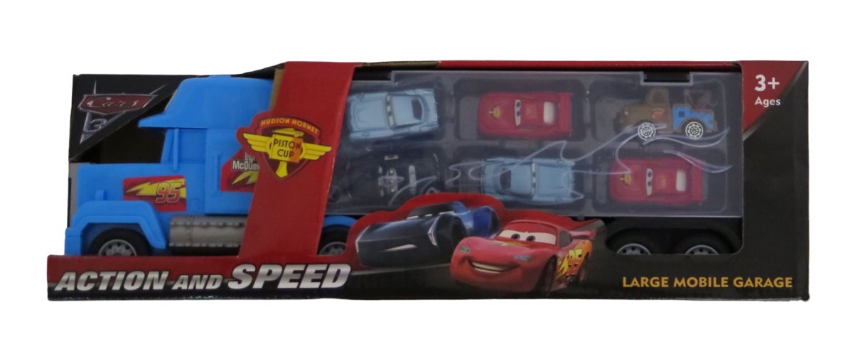 Cars - Camion Mosquito - Large Mobile Garage - Incluye 6 Autos