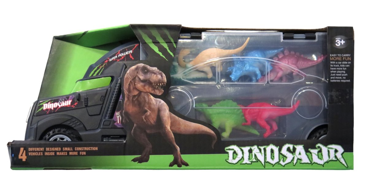 Camion Mosquito De Dinosaurios - Dinosaur Carrier Truck - Incluye 6 dinosaurios