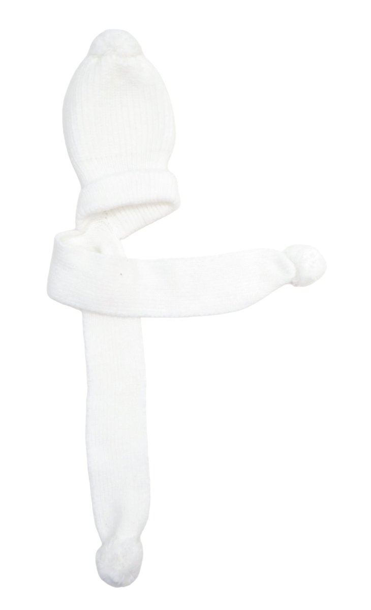 Gorro con bufanda Tejido Punto Ingles con pompones