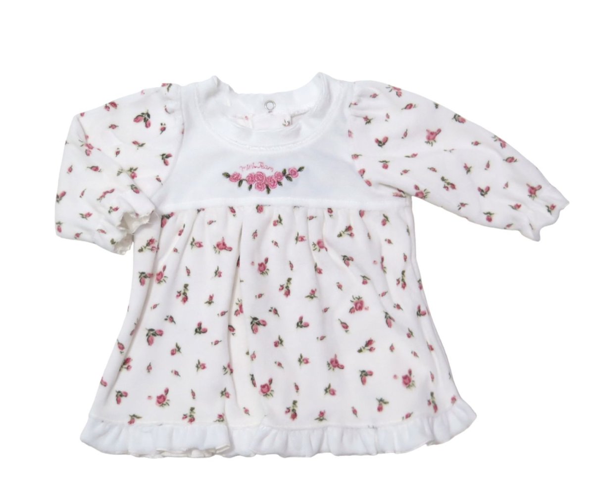 Vestido Plush Estampado Con Borado Bebe