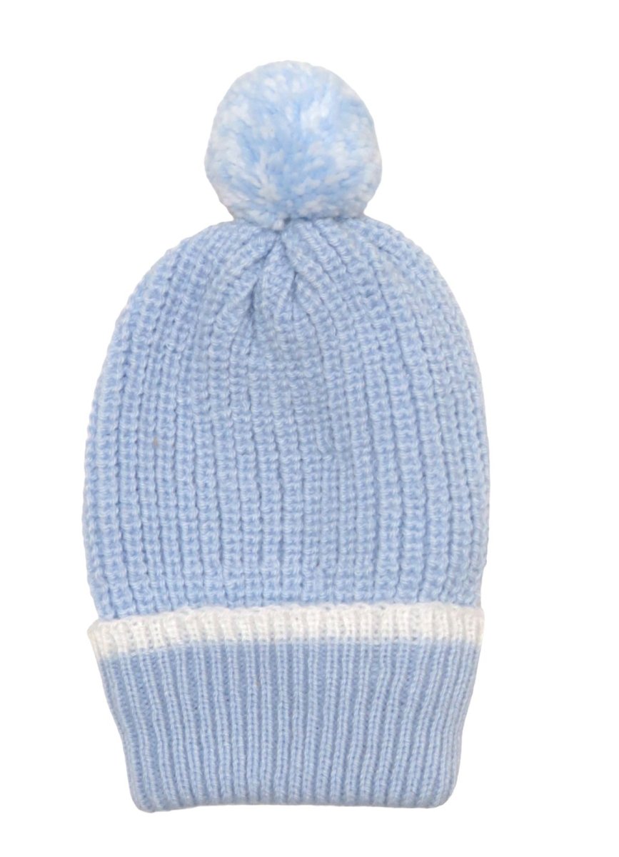 Gorro Tejido Con Borla y Raya