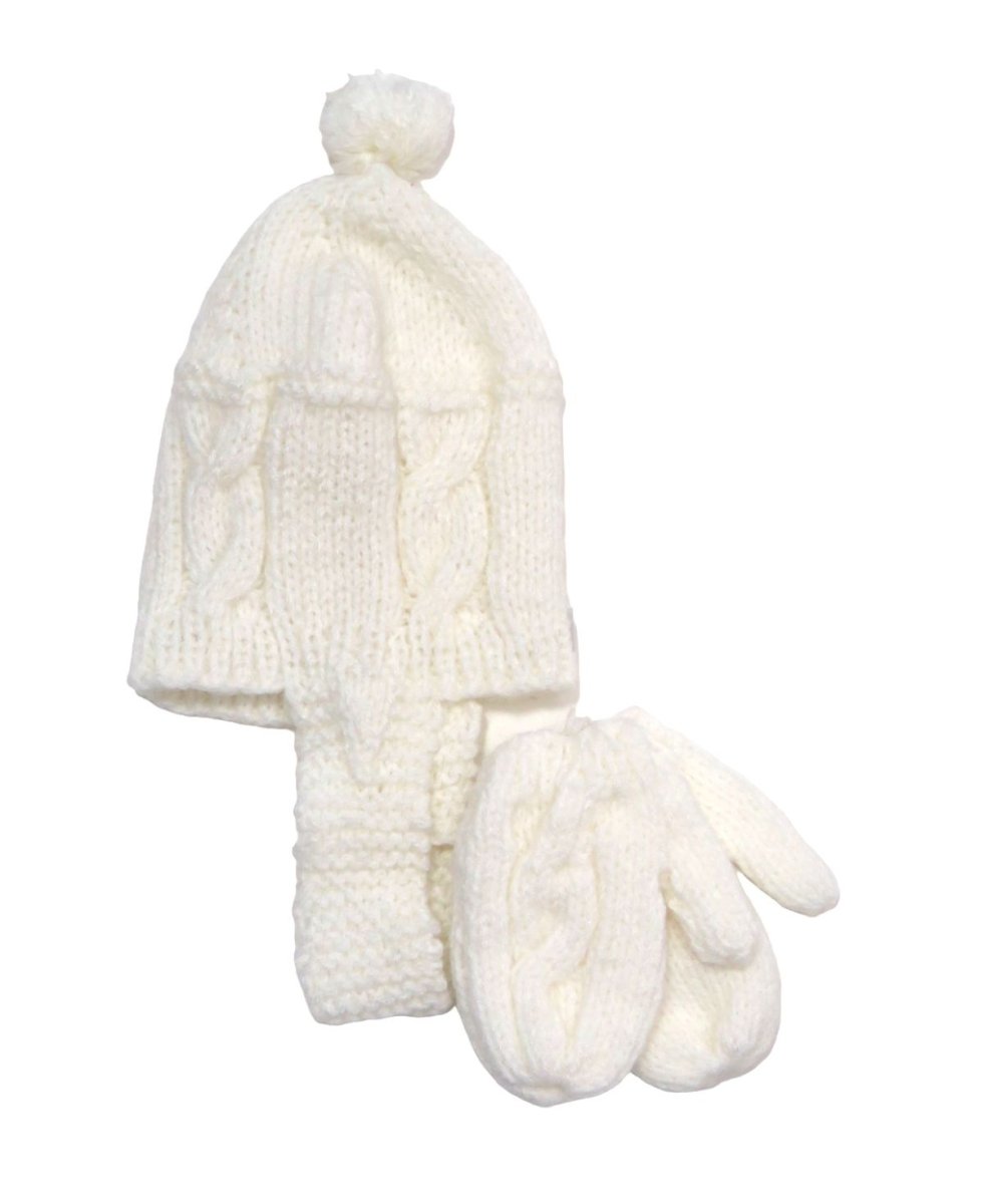 Conjunto de Gorro con Mitones Tejidos a Mano