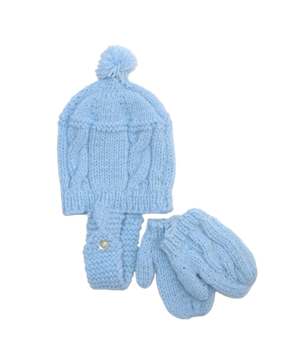 Conjunto de Gorro y Mitones Tejidos a mano