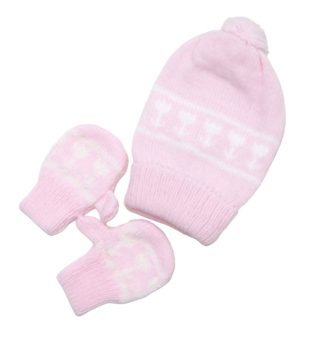 Conjunto de Gorro con Mitones Guantes Tejidos Con Rombos