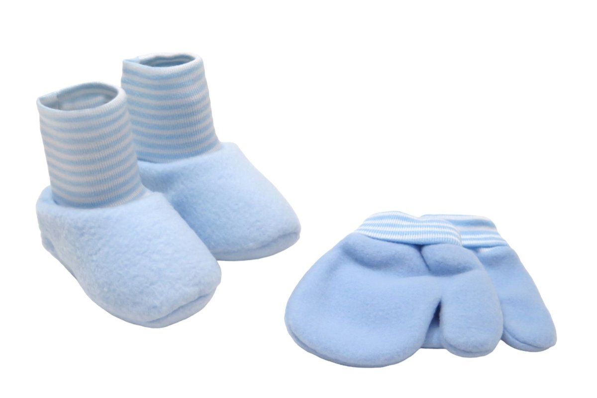 Conjunto de Escarpines y Mitones con Puño Rayado