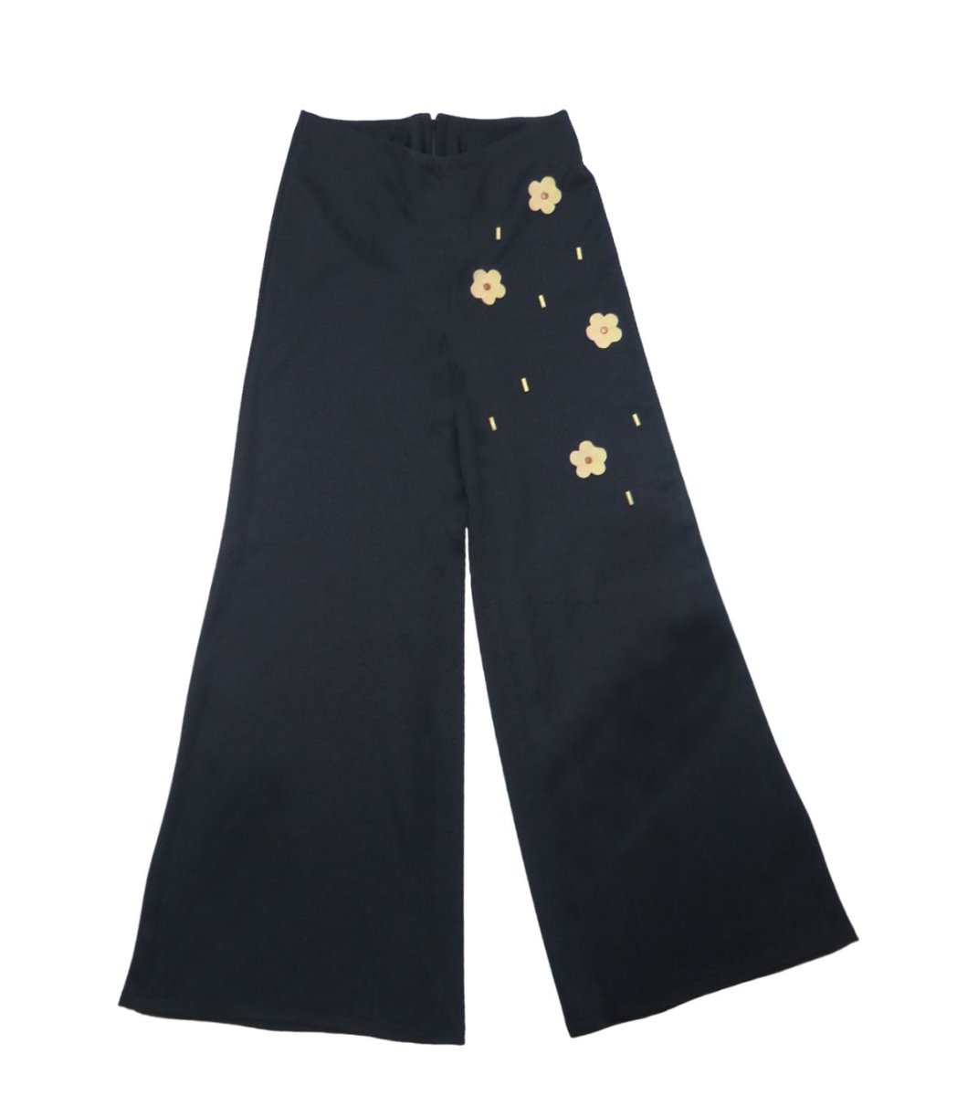 Pantalon de Vestir Nena.Seda fria con aplique en gamuzina