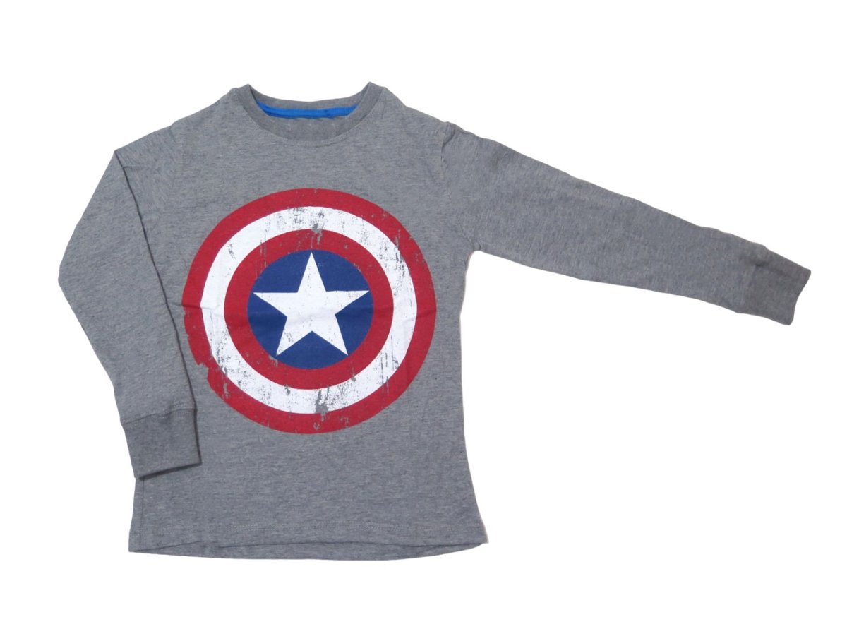 Remera Manga Larga Personaje Con Estampa Capitan America