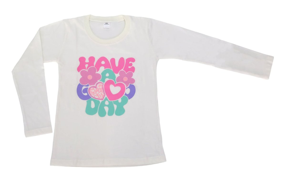 Remera De Algodon Manga Larga Con Estampado De Flores