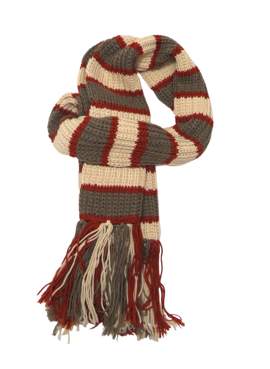 Bufanda Tejida Gruesa Combinada con Flecos