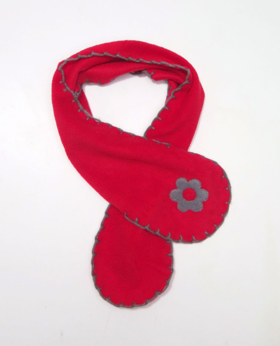 Bufanda de Polar con Aplique De Flor