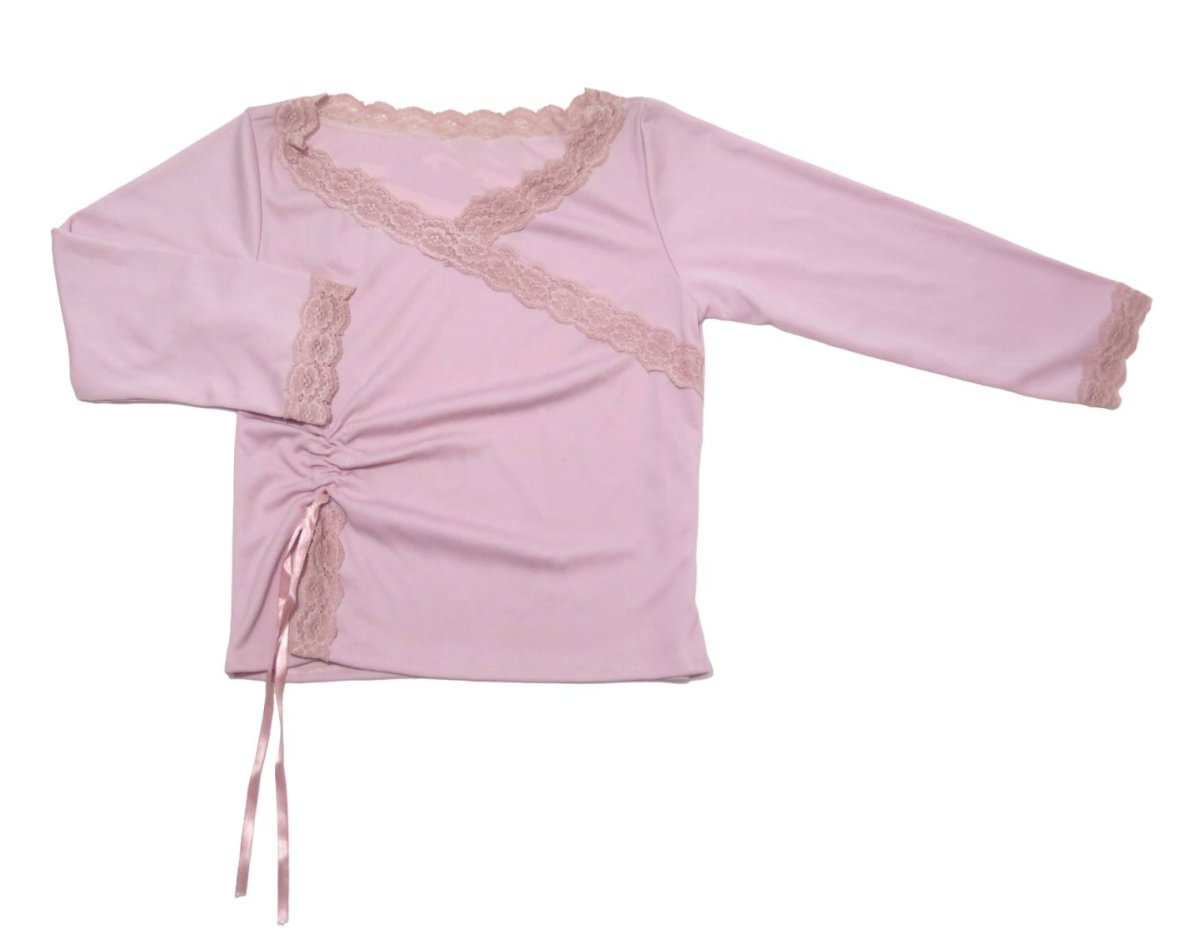 Remera Jersey Manga larga con encaje en cuello y puños