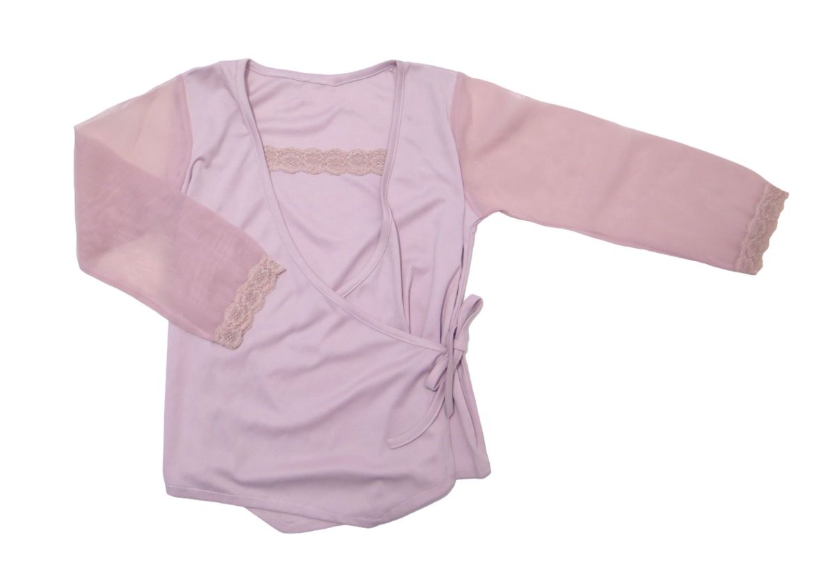 Remera Manga larga con encaje y mandas de tull