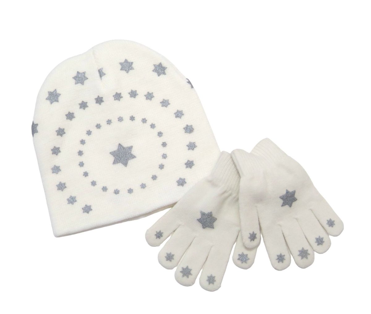 Conjunto Gorro y guantes estampado de estrella