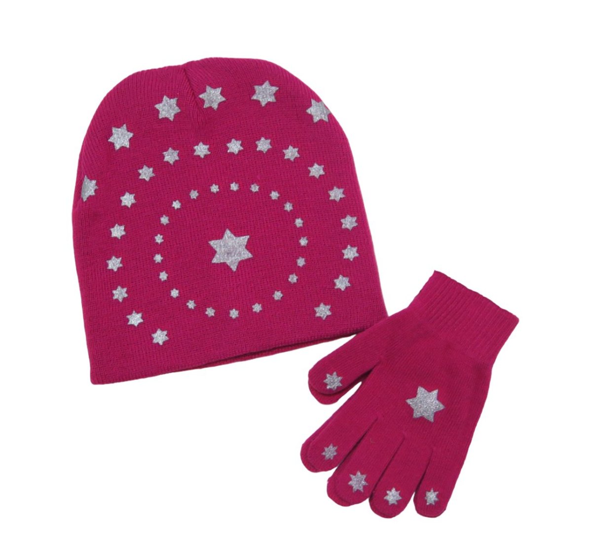 Conjunto Gorro y guantes estampado de estrella