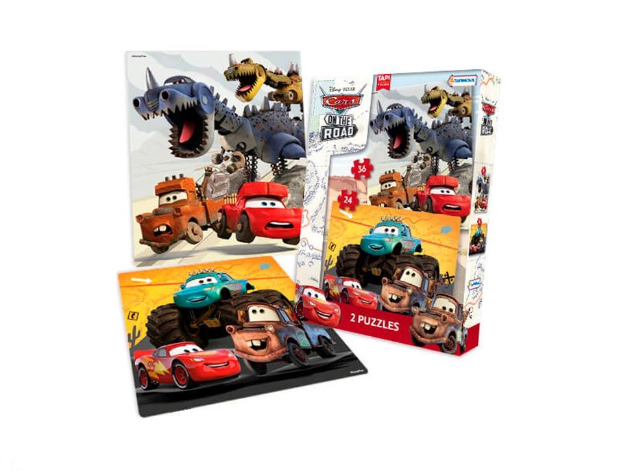 Puzzle Rompecabezas Cars On The Road - 2 en 1: 24 y 36 Piezas