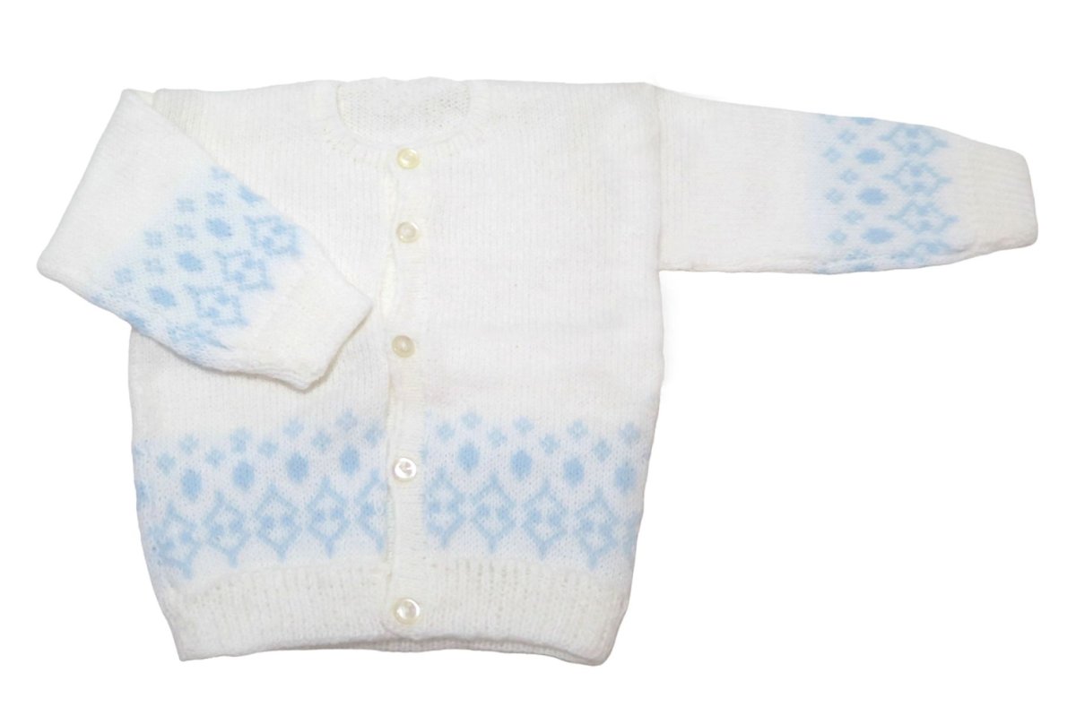 saquito Tejido cuello redondo combinado