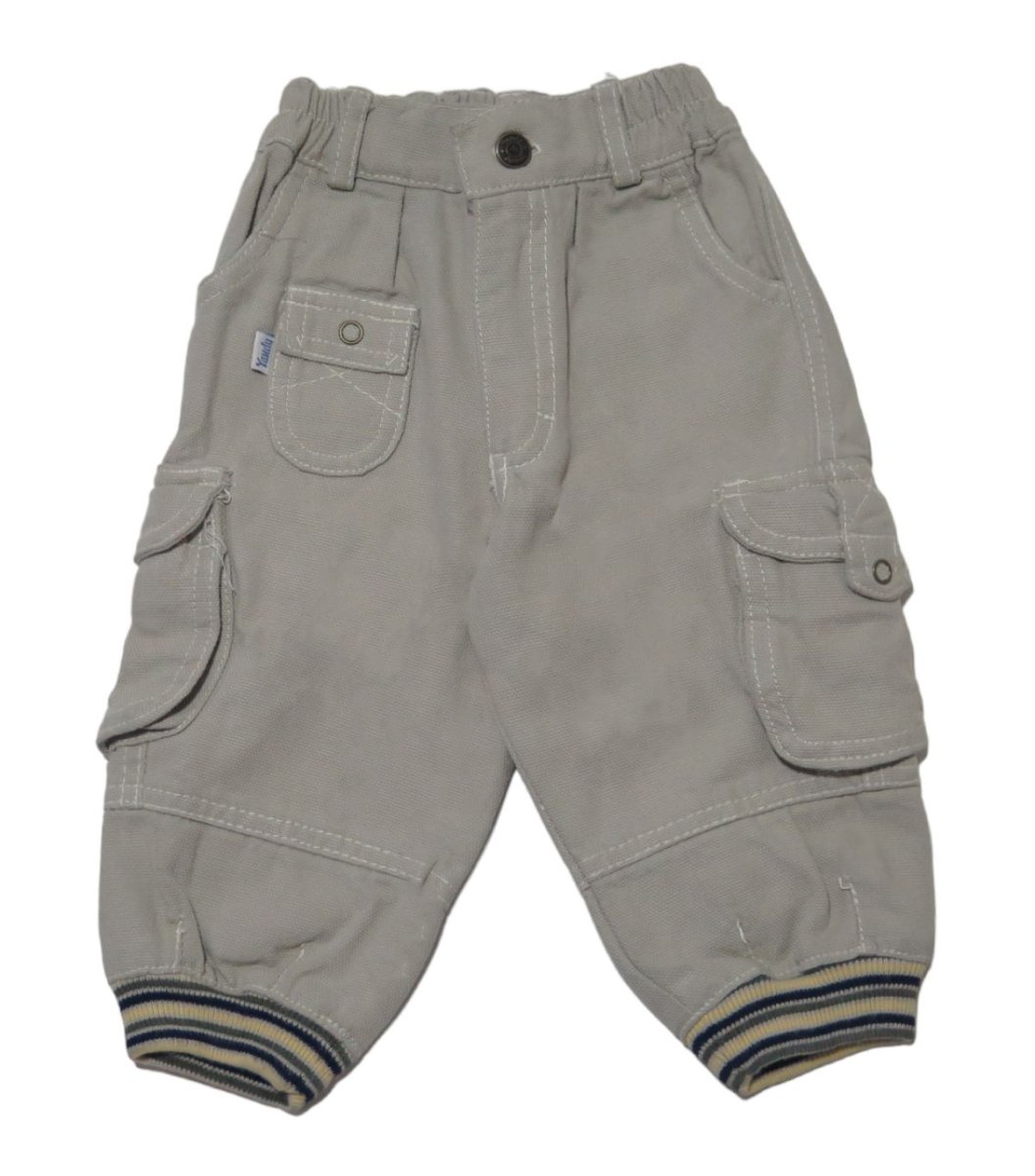 Pantalon Gabardina cargo con puño tejido