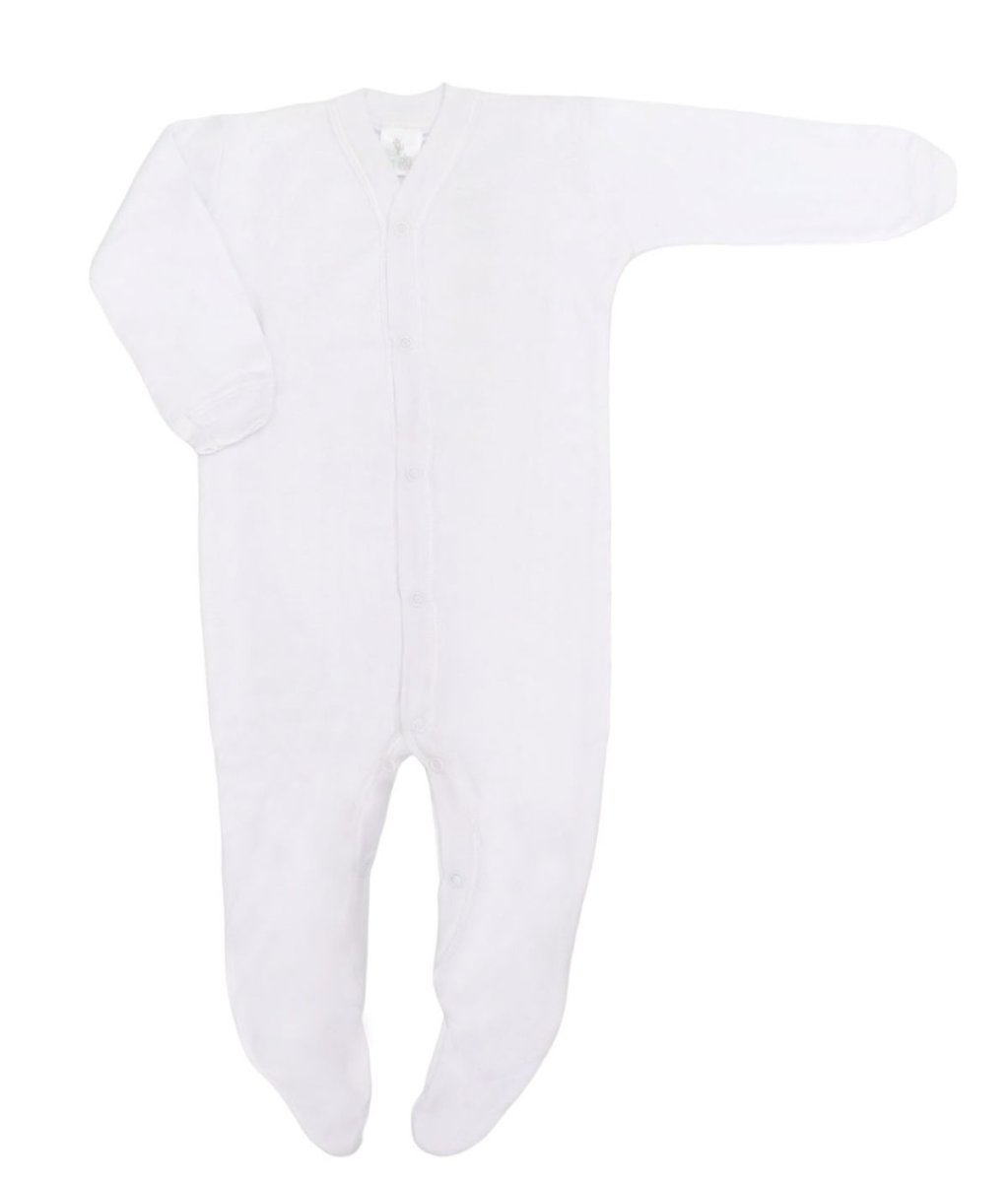 Enterito Liso Manga Larga Con Pie. Escote en V