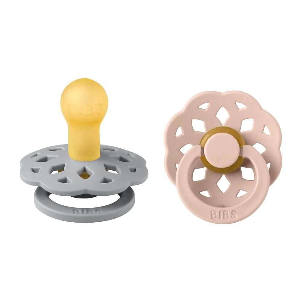 Chupete Bibs Boheme Pacifier x 2 - Cloud / Blush  - Tetina De Caucho Natural - Latex - 0 - 6 Meses