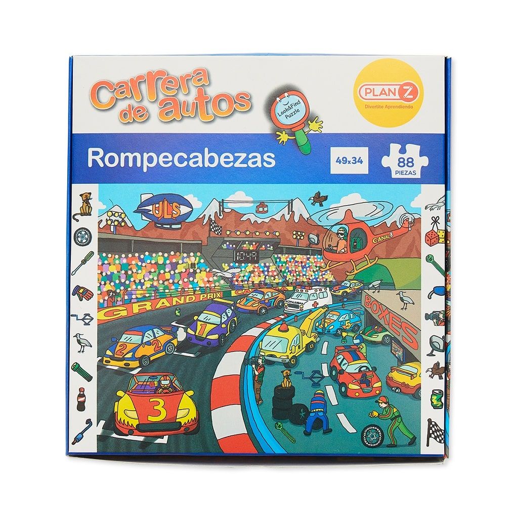 Puzzle Rompecabezas Carrera De Autos - 88 Piezas