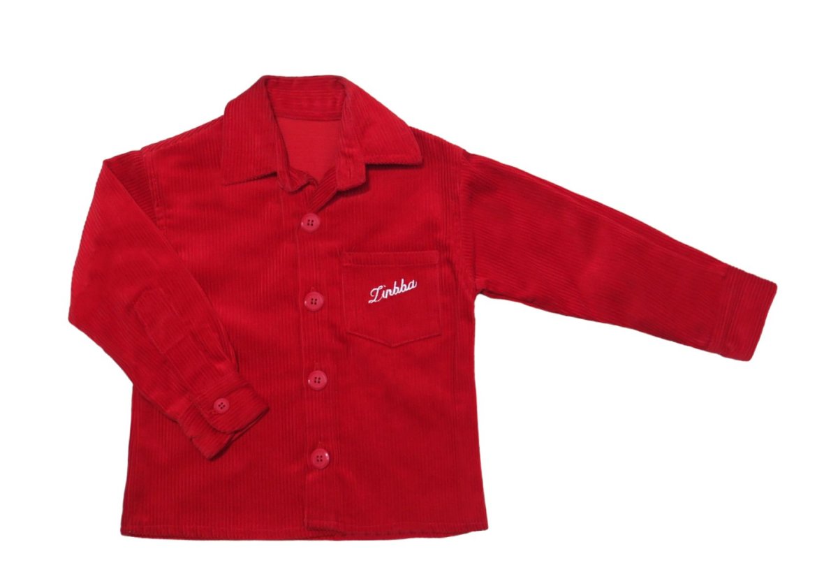 Campera de Corderoy con Botones Bordado Oso en la Espalda