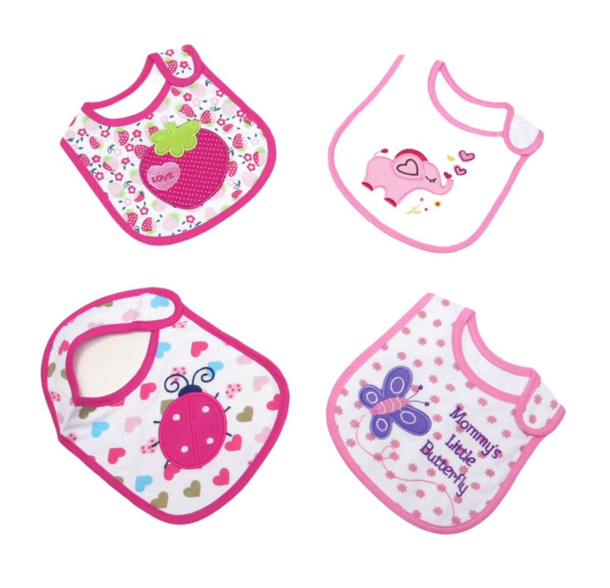 Babero de Algodon Bordados con impermeable entre telas- Diferentes Bordados