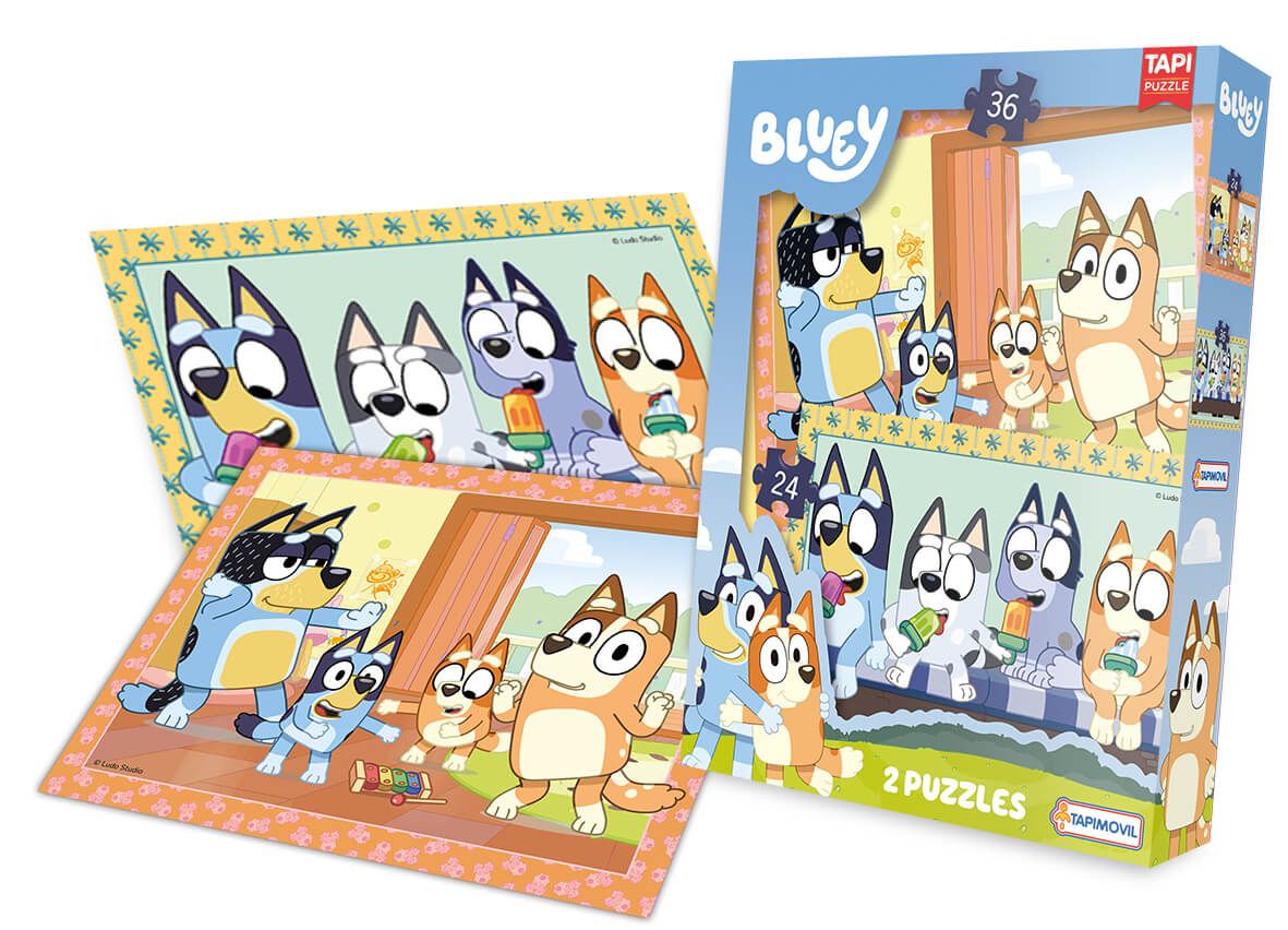 Puzzle Rompecabezas Bluey 2 en 1: 24 y 36 Piezas