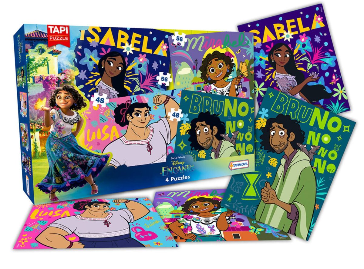 Puzzle Rompecabezas Encanto 4 en 1: 2 de 48 y 2 de 56 Piezas