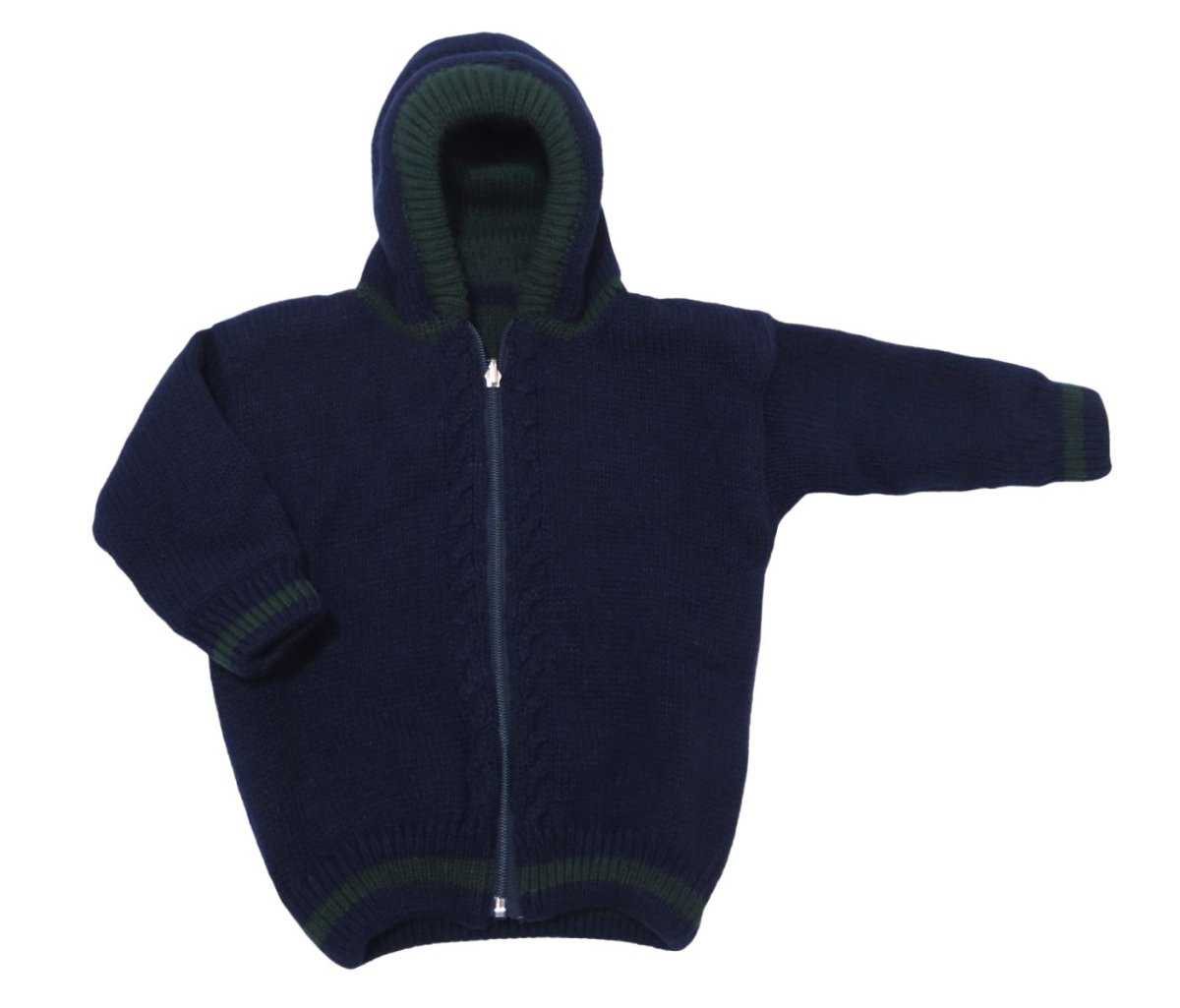 Campera Lana Reversible Tejido Con Capucha