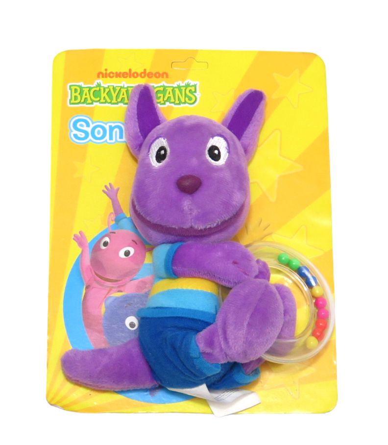 Peluche backyardigans con sonajero argolla plastica.