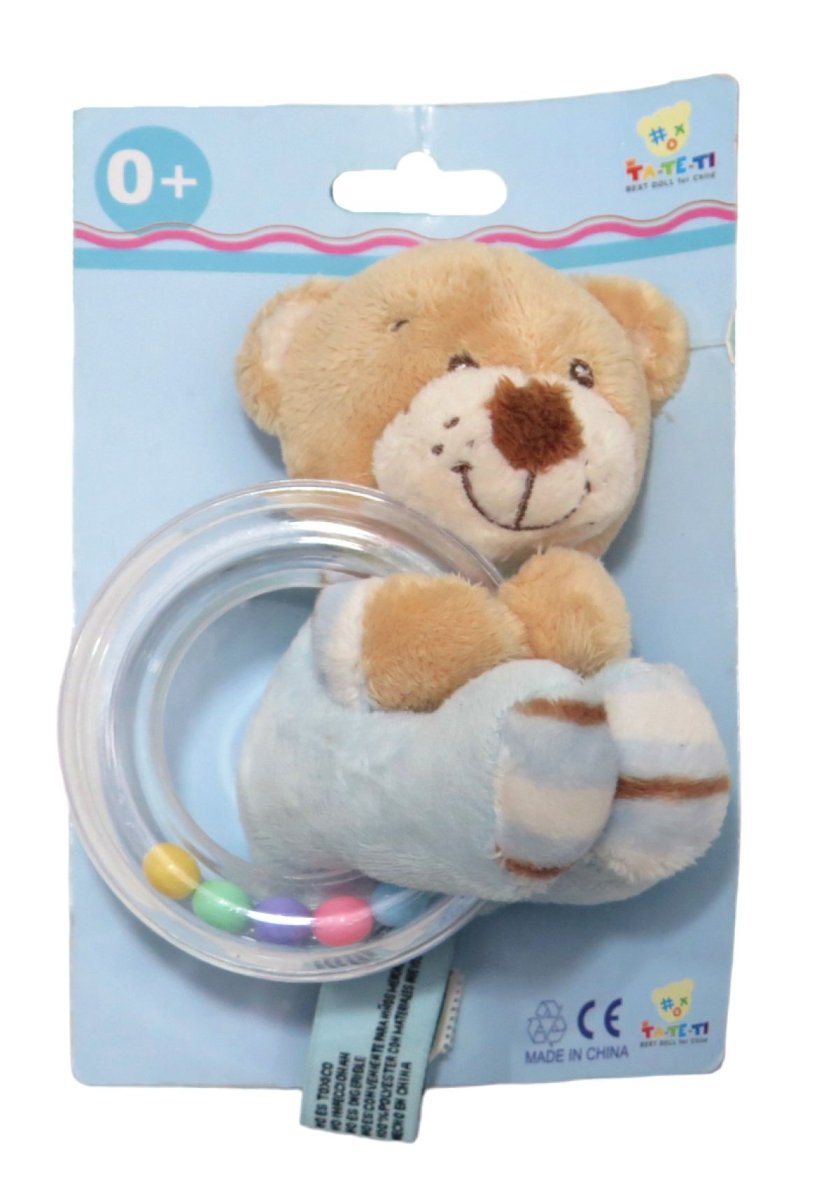 Peluche Oso con sonajero argolla plastica. Varios personajes