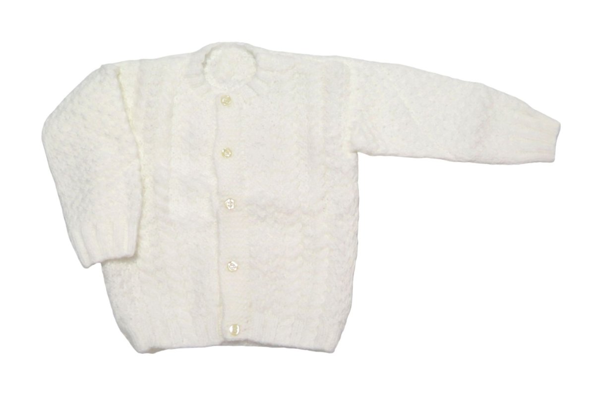 Saco Tejido A Mano Punto Trenza Bebe