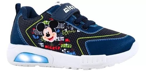 Zapatillas Mickey Velcro - Luz Al Pisar - Luces