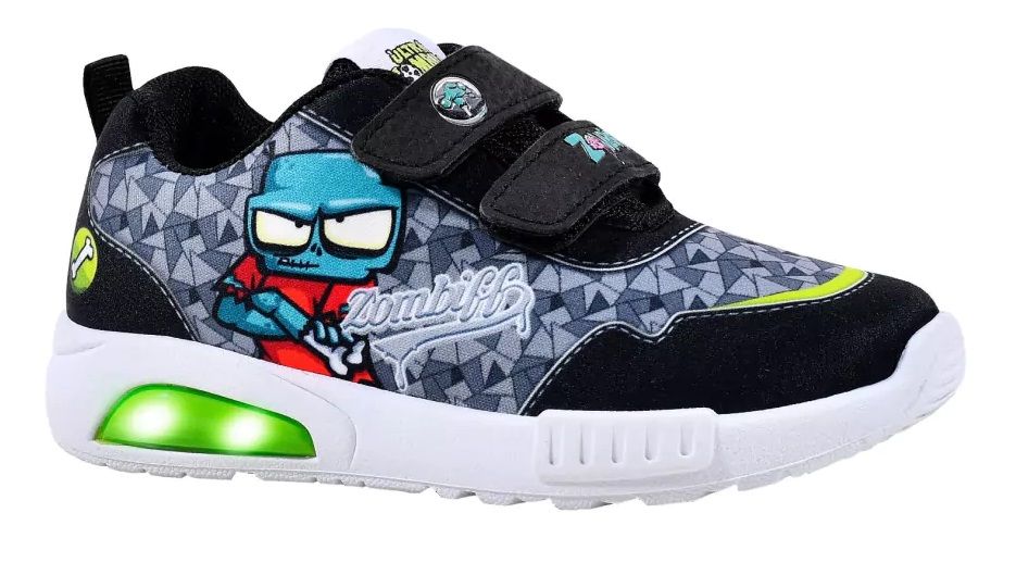 Zapatillas Zombies Velcro - Luz Al Pisar - Luces