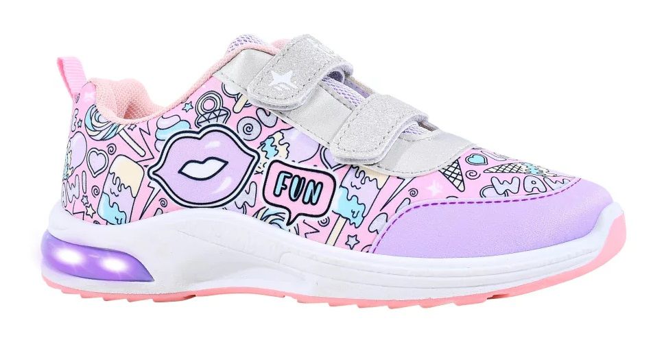 Zapatillas Beso Fun Love Velcro - Luz Al Pisar - Luces
