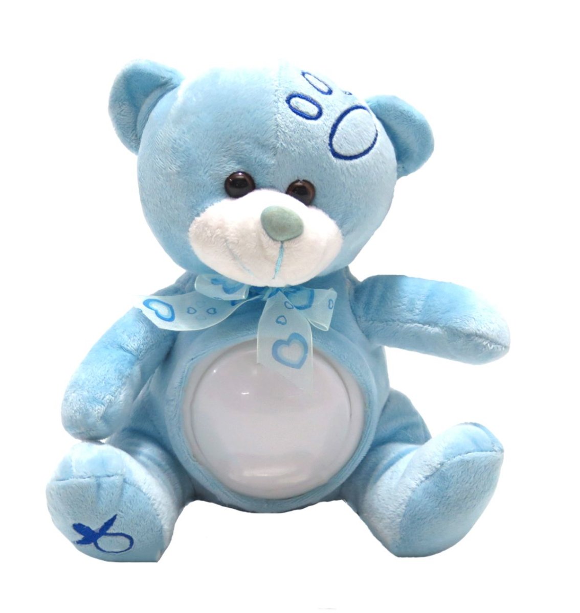 Peluche con luz de noche tipo taplight en la panza.