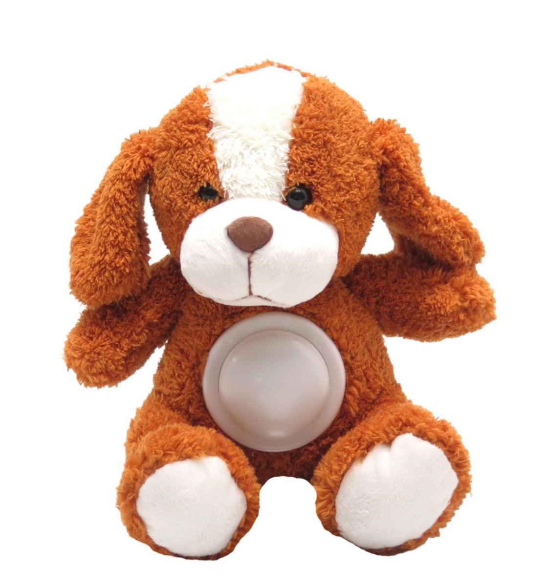 Peluche con luz de noche tipo taplight en la panza.
