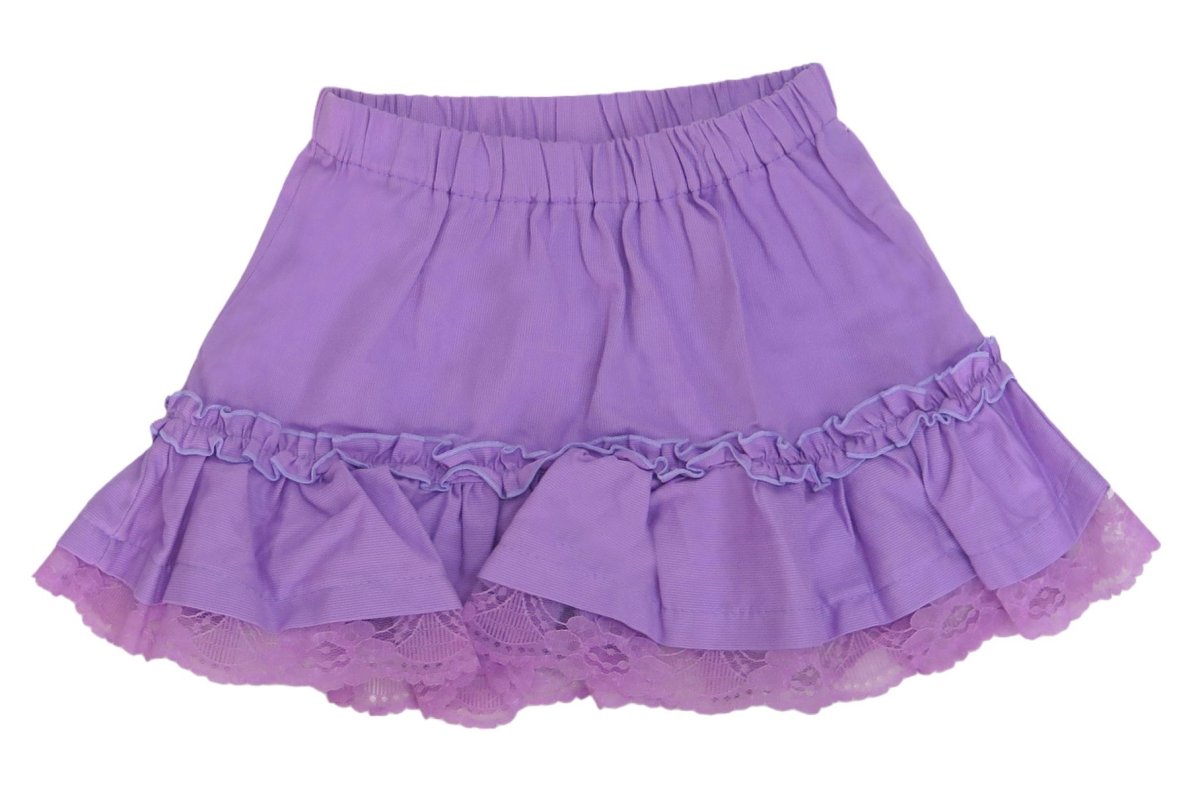 Pollera de tela con volados y puntalla